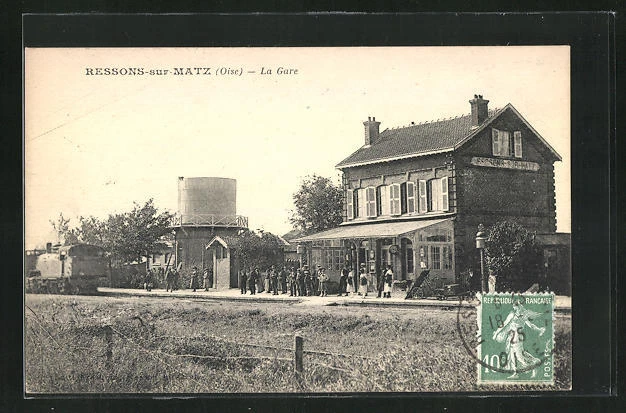 CPA Ressons sur Matz, La Gare 1925
