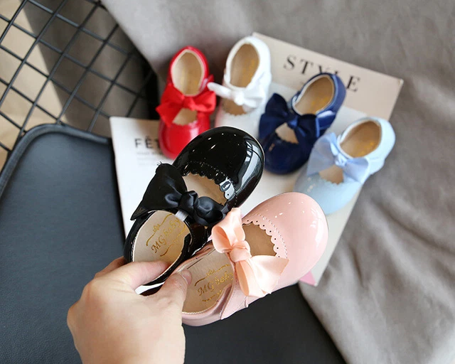 Bambini Neonati Bambine Fiocco A Nastro Spagnolo Festa Di Matrimonio Brevettato Scarpe Bambino 2