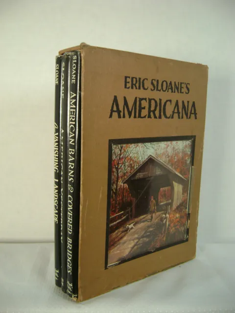 Eric Sloane's Americana: 3 Book in Sleeve Box Set  (1954-56, Hardcover) Vintage