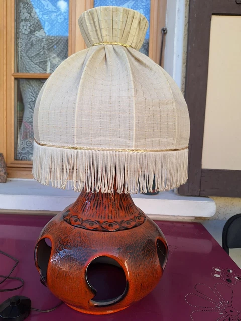 Grand Pied De Lampe En Céramique 52 Cm - W.GERMANY, Numéroté, Douille E27, 220V