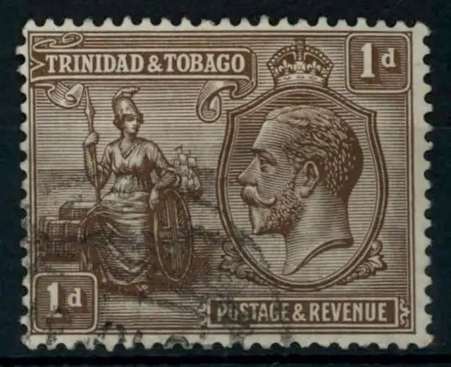 Trinidad & Tobago 1922-28 SG#219, 1d Brown KGV Used #F7004