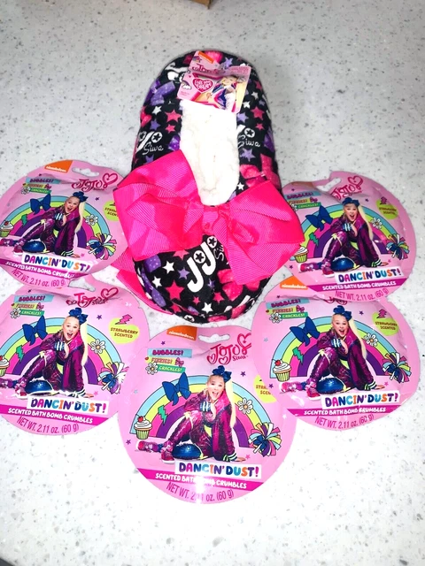 New 6 Lot JOJO SIWA M/L 13-4 FUZZY BABBA SLIPPER SOCKS 5 BATH BOMB CRUMBLES
