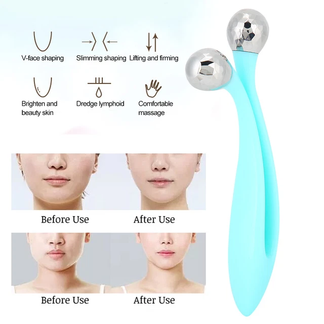 Forme 3D V Double Ball Roller Face Masseur Lifting Peau Outil De Massage Beauté