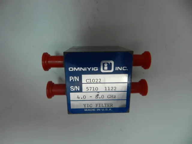 Omniyig L1022 4.0-8.0 GHz rf yig filter