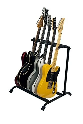 Rok-It Multi Guitar Stand Rack with Folding Design Holds up to 5 or Acoustic ...