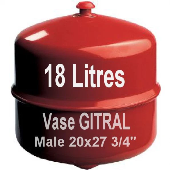 Vase D'expansion 8 Litres - Raccord 3/8" Avec Vanne 180° - Pour Chaudière Ariston, Chaffoteaux - Neuf