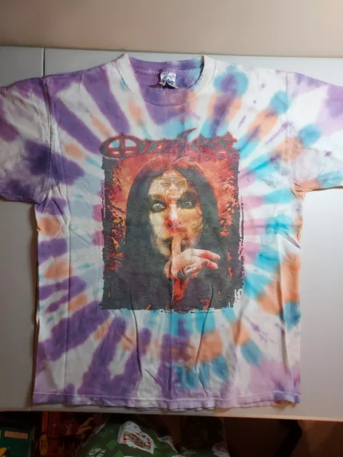 Ozzy Osbourne Ozzfest 2002 Concert Tour T-Shirt Size Large Tye Dye