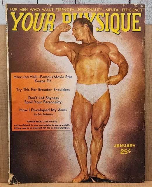 Vintage Your Physique Bodybuilding Magazine Jan 1948 John Grimek Steve Reeves