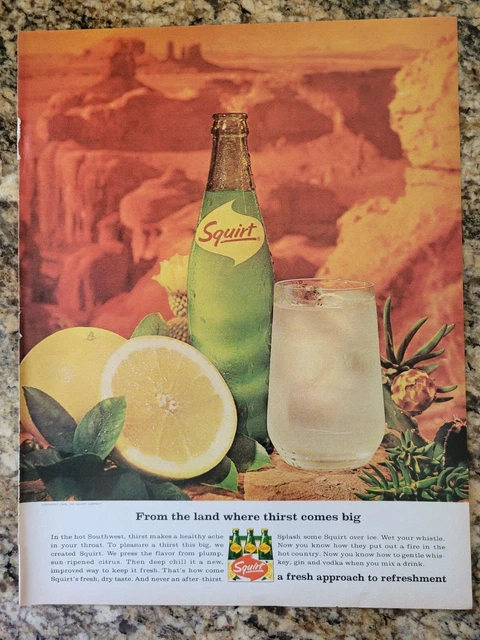 1965 Squirt Soda Print Advertisement - From the land where thirst comes big
