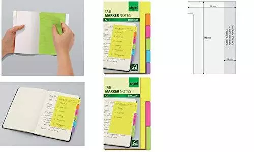 SIGEL HN205 Tab Markers Notes, Paper, 6 Colors, 42 Sheets, 9,8 x 14,8 cm 6 colou