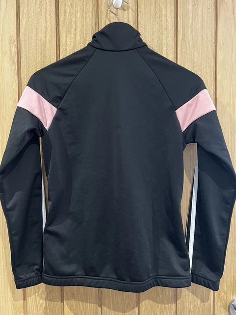 Giacca tuta Adidas 3 righe nera/rosa ragazza età 11-12 anni (L) nuova originale #O3 3