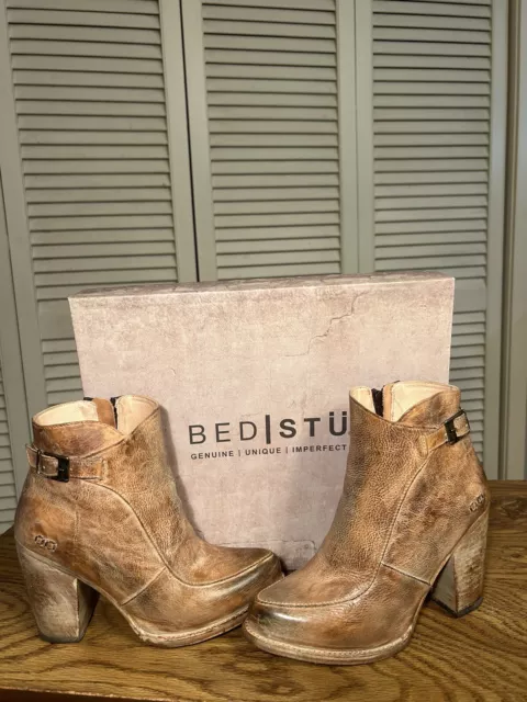 Bed Stu Womens Cobbler Series, Ankle  Leather Heels Boots Size 6