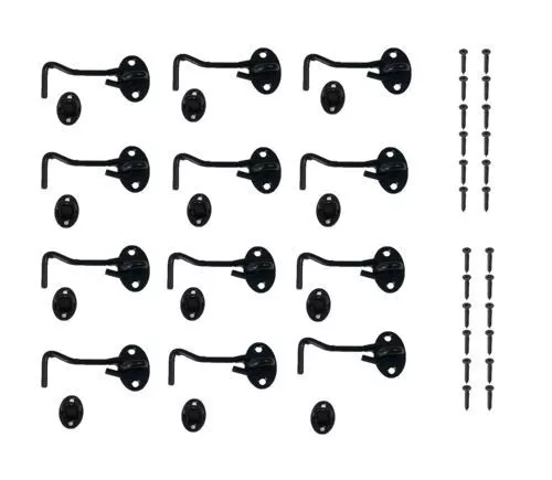 12 Pack 3" Stainless Steel Gate Latch Lock Cabin Hook and Eye Barn Door Latch