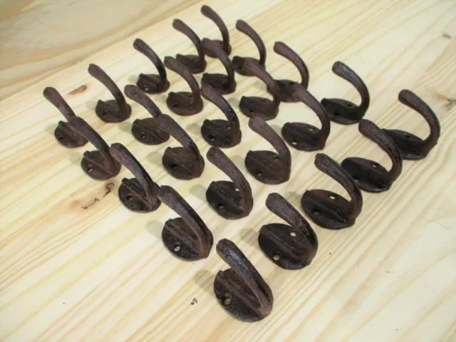 25 Small Rustic Coat Hooks Cast Iron Wall Mount Hat Hook Towel Cap Dog Leash Key