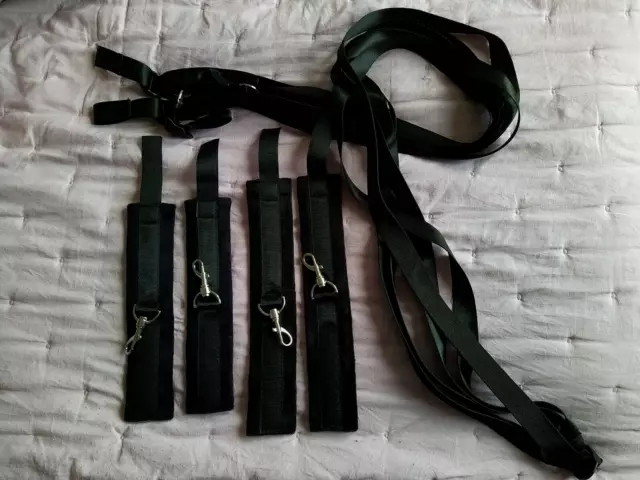 Bed Restraint Harness BDSM Mattress Bondage Adult Wrist Ankle Straps Handcuffs