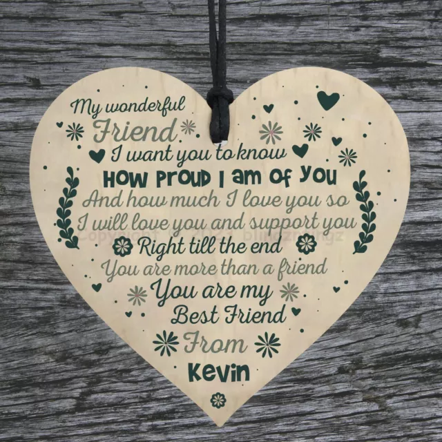 Beste Freundin Plakette Schild personalisiertes Freundschaftsgeschenk für ihre hölzernen Herzgeschenke