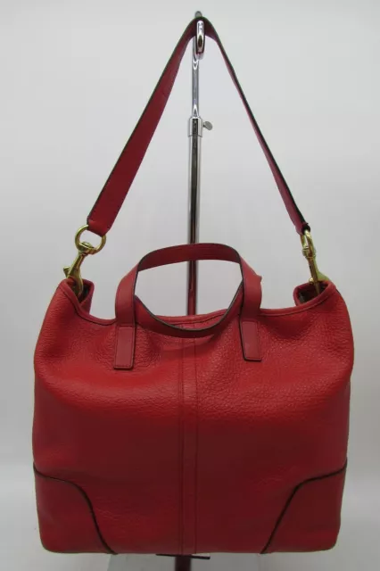 COACH F31664 Red Hadley Luxe Grain Leather Field Crossbody Shoulder Bag