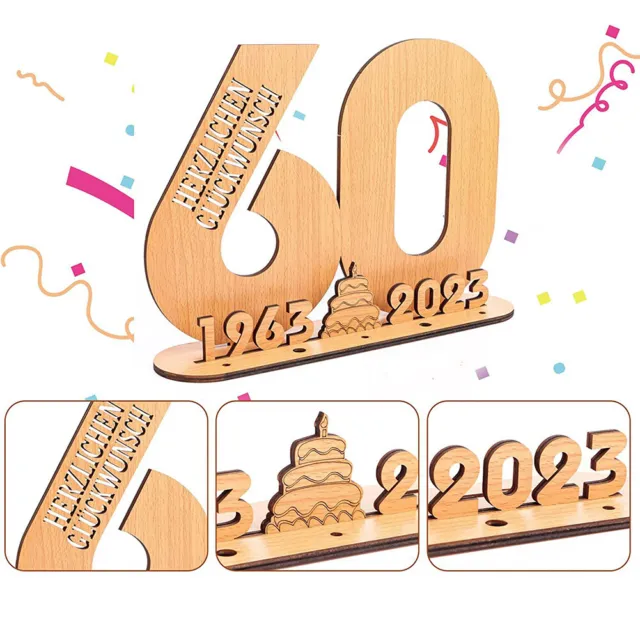 Sign Guest Book Party 60th Birthday Numbers Personalizable Gift With Stand