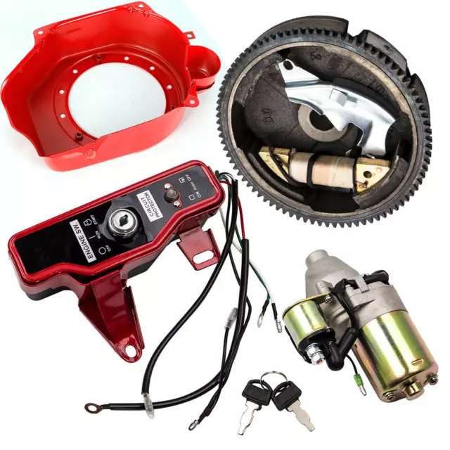 Electric Start Kit Flywheel Starter Motor Ignition Switch For Honda GX160 GX200