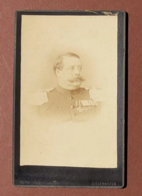 CDV um 1875 +++ OFFIZIER mit ORDENSSPANGE +++ Eisernes Kreuz 1870 /71 EK Orden