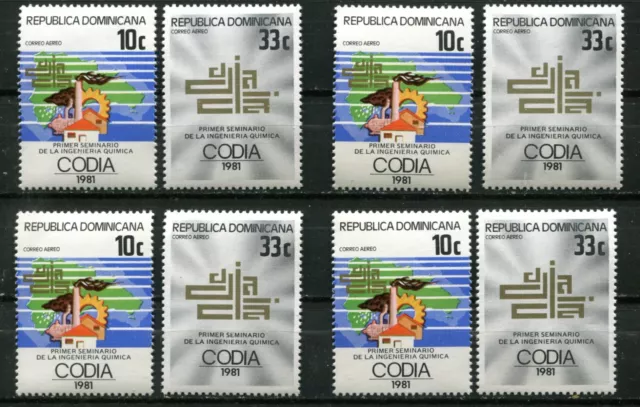 DOMINICAN REPUBLIC 1981, CHEMISTRY ENGINEERING, INDUSTRY, Sc C329-C330 x 4, MNH