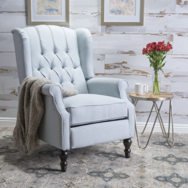 Chair Wingback Recliner Club Accent Arm Pushback Wing Modern Deep Contemporary