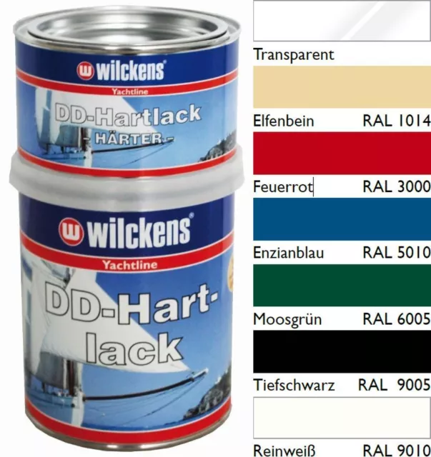 Wilckens DD Hartlack 750 ml  2-Komponenten Lack Polyurethan Bootsfarbe Yachtlack