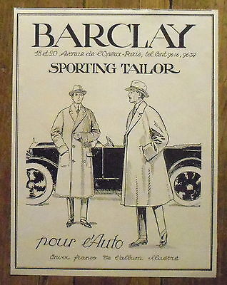 PUBLICITE DE PRESSE STETSON CHAPEAUX BARCLAY PIGEONS ILLUSTRATION KAUFFMANN 1924 