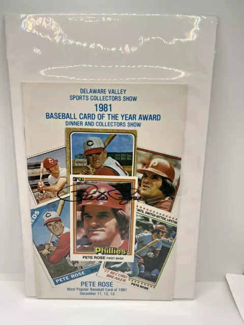 Pete Rose Signed 1981 Delaware Valley Baseball Sports Collectors Show COA