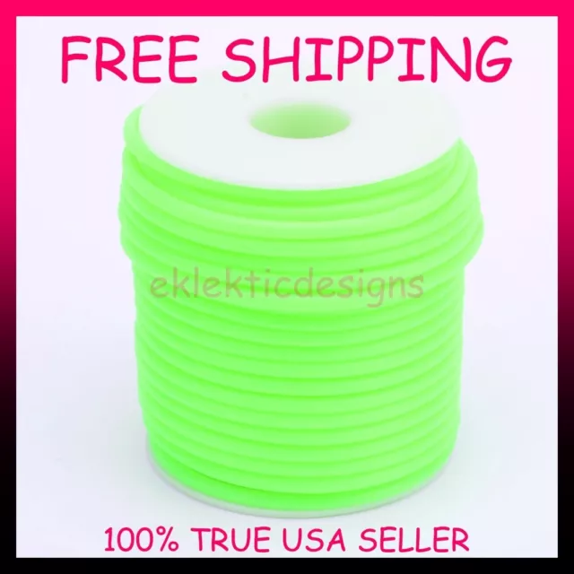 1m/38" 2mm OD 1mmID NEON Chartreuse Green Soft Rubber Tubing Wire Cover FREESHIP