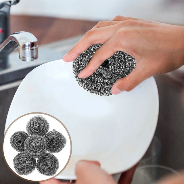 12PCS DISH SCRUBBERS Stainless Steel Kitchen Scrubbers Scratch Brushes