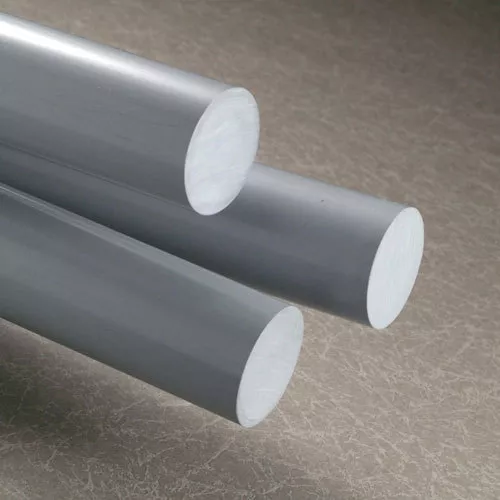 GREY PVC Round ROD 500mm to 2000mm long Plastic Rigid Engineering Bar Dia Billet