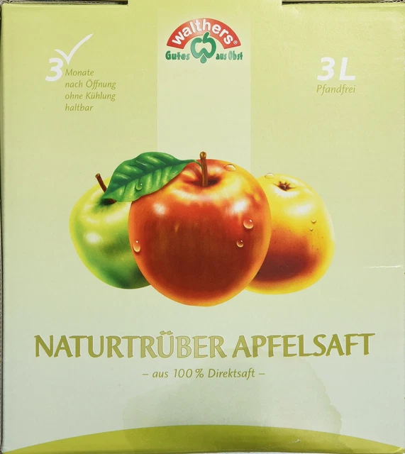 Succo di mela Walthers succo diretto naturale succo di frutta bevanda 2x 3 litri NUOVO MHD 2/24