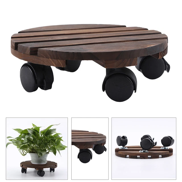 2 Stück Pflanz-Caddy Mit Rollen – 30 Cm Durchmesser, Trägt Bis 125 Lbs, Mit Feststellrädern