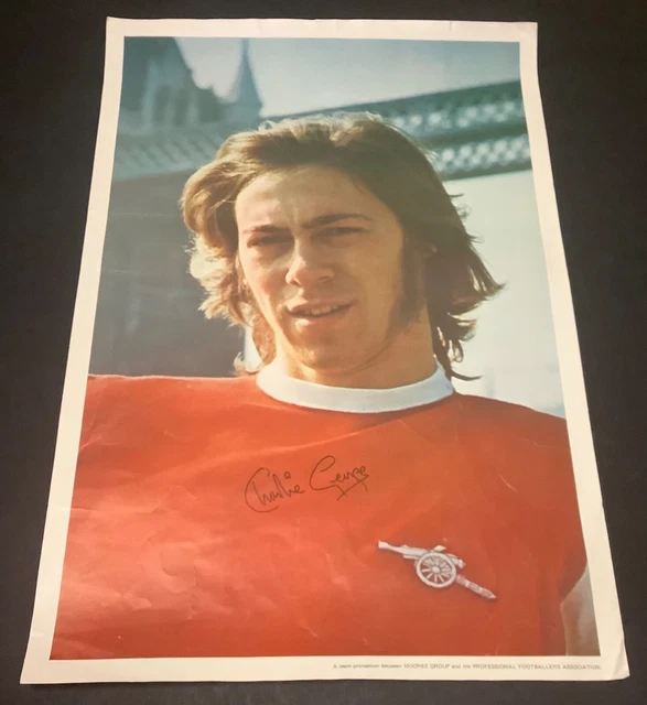 Locandina PFA vintage anni '70 Charlie George Arsenal