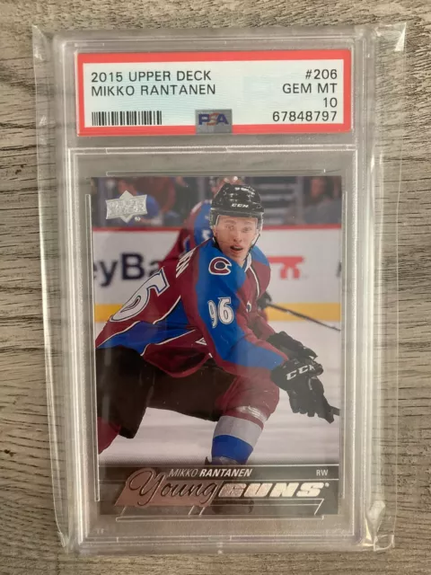 2015-16 Mikko Rantanen Upper Deck Young Guns Rookie RC #206 PSA 10