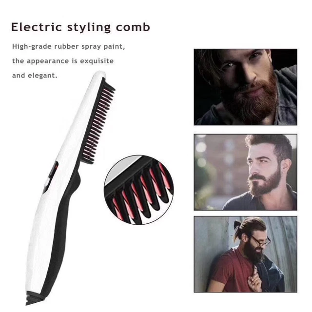 Pettine lisci barba spazzola riscaldata rapidamente styler uomo per capelli elettrica