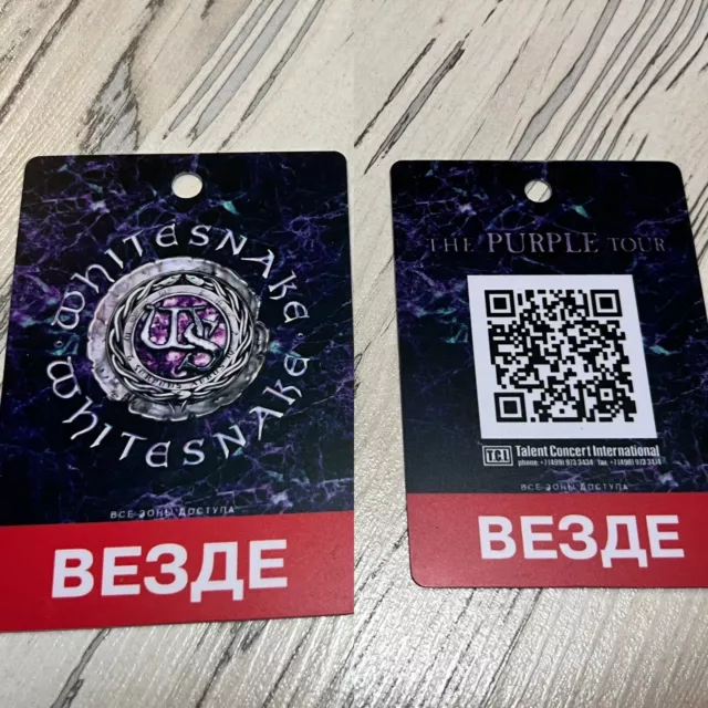 Whitesnake Aaa Laminate Pass Backstage Vip David Coverdale Deep Purple