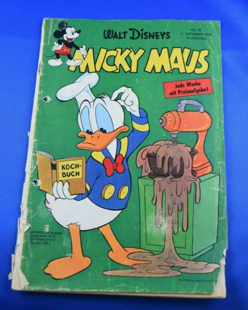 Walt Disneys Micky Maus Heft Nr.36 13.September 1958 Original Heft EHAPA Verlag