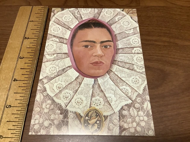 ORIGINAL UNUSED POSTCARD: FRIDA KAHLO (art) Autorretrato con collar de ...