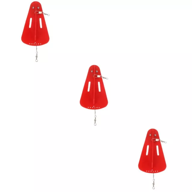 3 Pc Red Plastic Diving Board Artificial Bait Useful Trolling