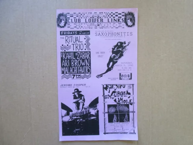 RITUAL TRIO / JEROME COOPER at LOWER LINKS 3/90 Chicago Flyers Handbills