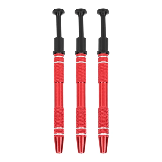 Red 3pcs Piercing Ball Grabber Pick Up Tool Portable 4 Prongs Bead Holder Tw DB3