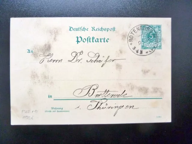 DR-Postkarte P30I, Stempel ROTHENBURG nach BROTTERODE