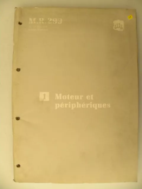 Manuel d'atelier Renault Espace Moteur et périphériques partie 1 du M.R 299