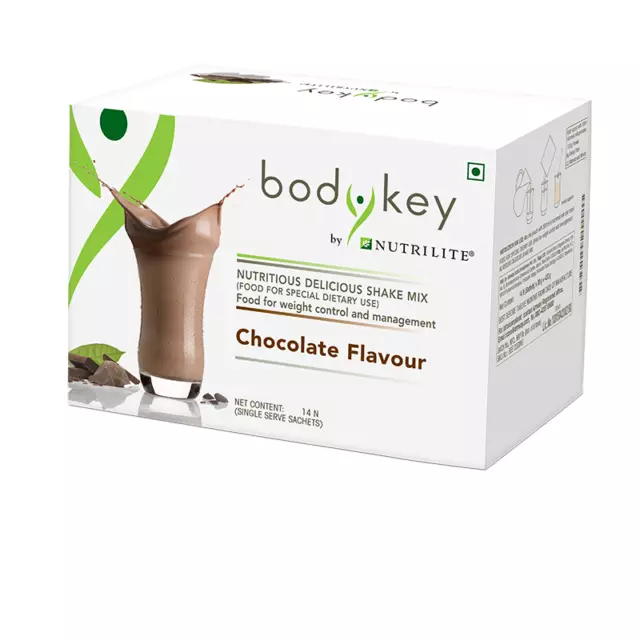 Amway Bodykey Nutritious Chocolate Shake Mix - 14 Sachets | For Weight Control
