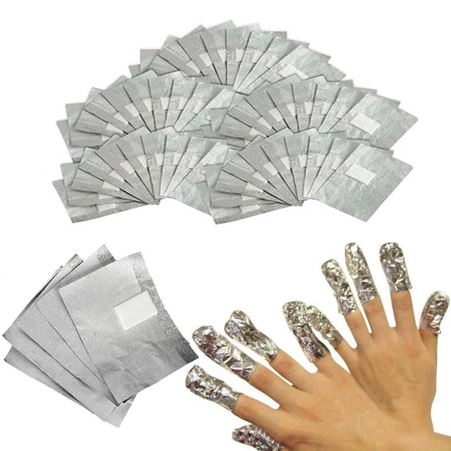 100 piezas papel de aluminio fácil de usar envoltura de uñas uso doméstico salón de uñas hágalo usted mismo