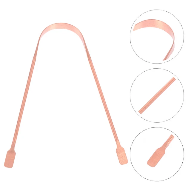 1 pieza limpiador de lengua lavable rascador de lengua cepillo oral de lengua (oro rosa)