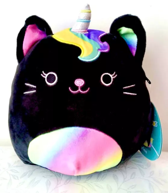 Squishmallows Caylee Unicorn Kitty Cat Plush Toy Caticorn Rainbow Black Kellytoy