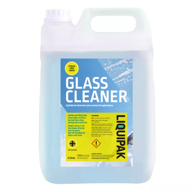 Liquipak GLASS CLEANER 5L - Window cleaner, Streak Free  Liquid 5 Litres